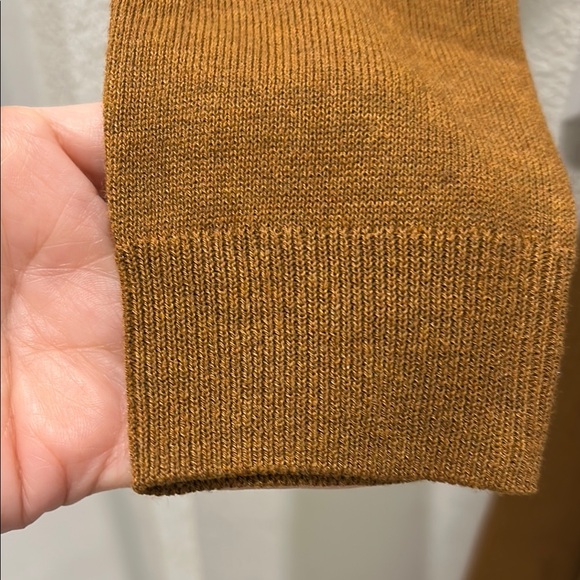 MANGO NEW Women's Brown ribbed Sweater Wrap Dress long sleeve - Picture 6 of 7